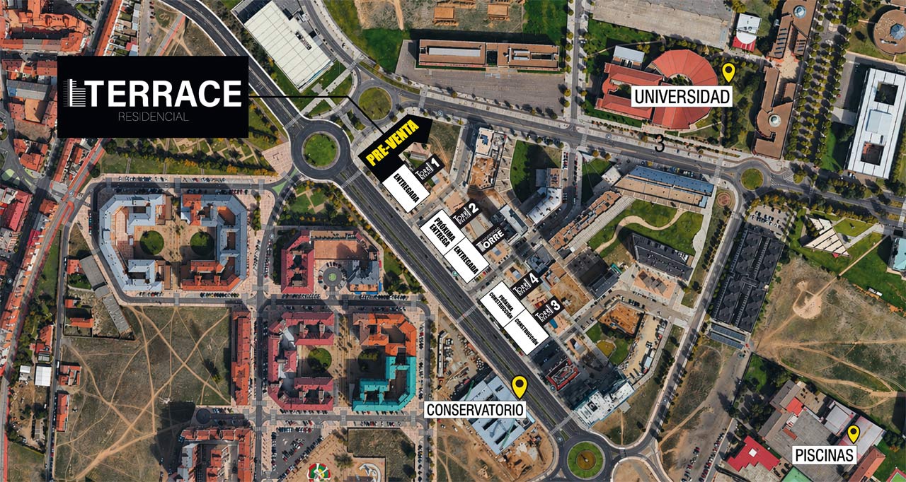 Terrace residencial promocion de pisos de obra nueva en León, zona avenida de la Universidad, ya a la venta